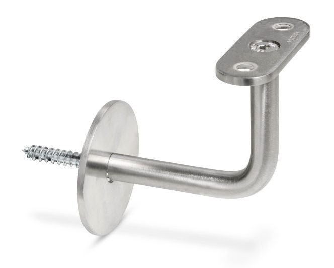 HDLH-Typ-02-1-Punkt-gerade-Auflage-A2 Halter 02 Edelstahl, gerade Halteplatte, mit Stockschraube