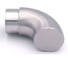 Edelstahlendbogen flaches Ende - für Ø 42,4 mm