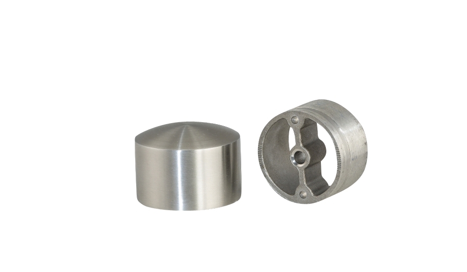 Endkappe aus Edelstahl, leicht gewölbt - für Ø 42 mm